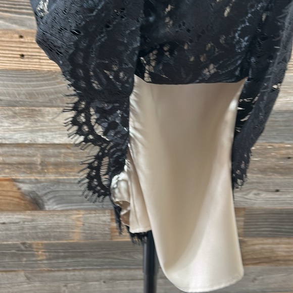 Milly Black 3/4 Length Sleeve Lace Midi Dress Size 8 - Picture 4 of 13